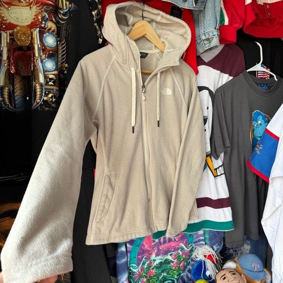 The North Face Earth Tone Zip Up Hoodie Fleece Polar Winter Outdoors Camping - Picture 7 of 10